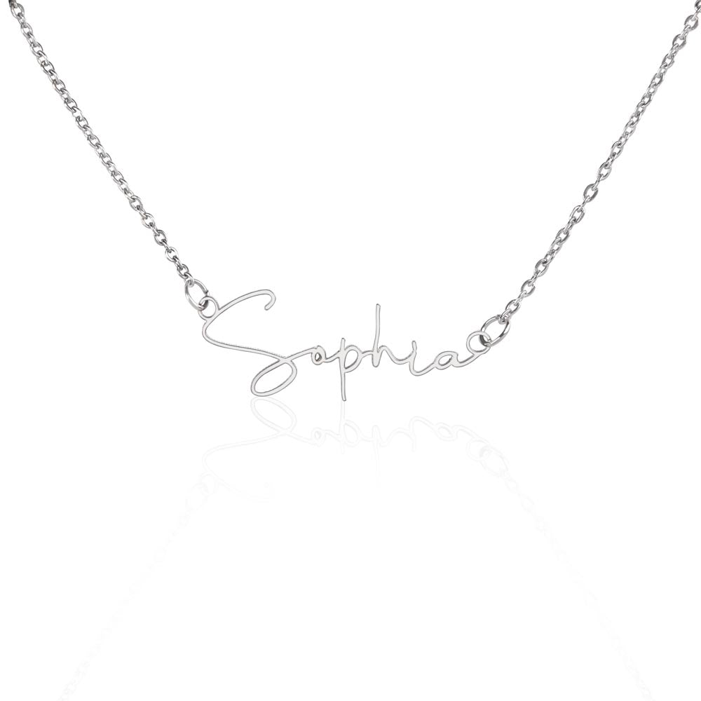 Badass Granddaughter Signature Name Necklace – Personalized Jewelry