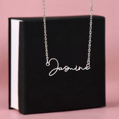 Badass Granddaughter Signature Name Necklace – Personalized Jewelry