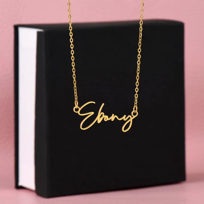 Badass Granddaughter Signature Name Necklace – Personalized Jewelry