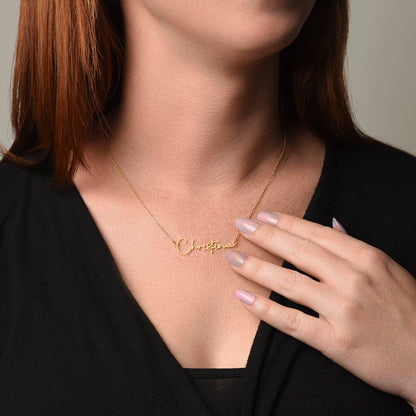 Badass Granddaughter Signature Name Necklace – Personalized Jewelry