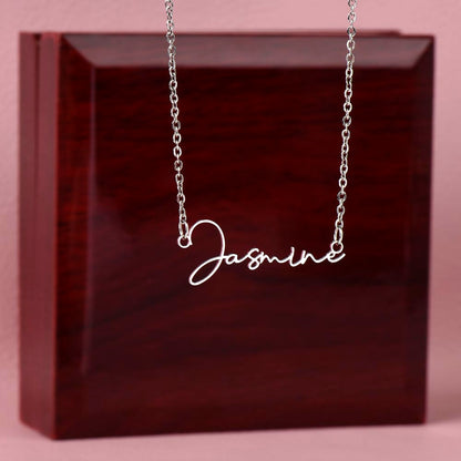 Badass Granddaughter Signature Name Necklace – Personalized Jewelry