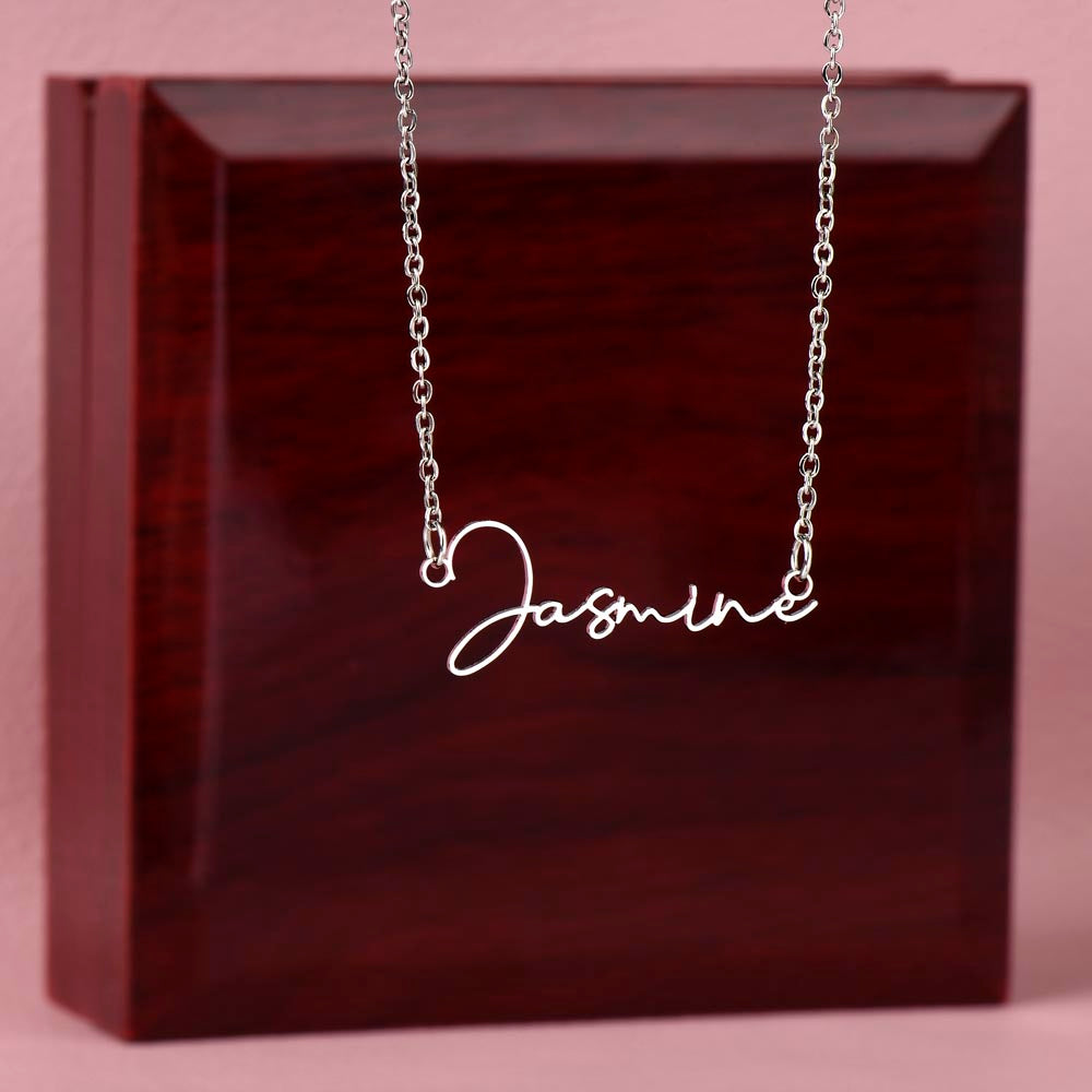 Badass Friend Signature Name Necklace – Personalized Jewelry